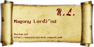Magony Loránd névjegykártya